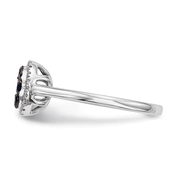 14k White Gold Real Diamond and Blue Sapphire Ring Goldiacom Rings