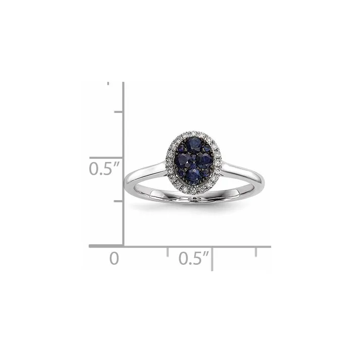 14k White Gold Real Diamond and Blue Sapphire Ring Goldiacom Rings