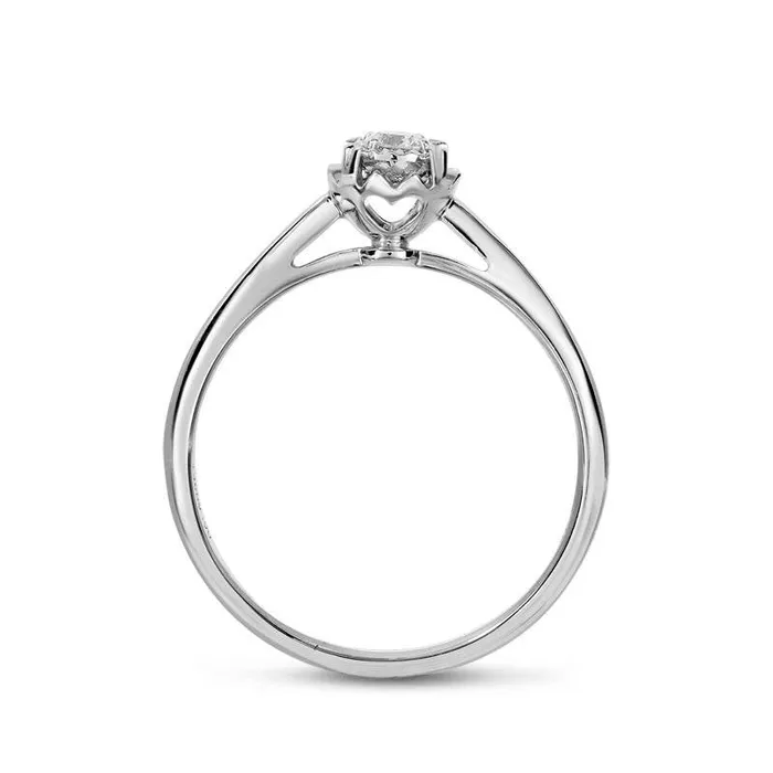 Goldia Rings Natural Clarity Enhanced Diamond Accent Solitaire Promise Ring in Solid 10K White Gold Goldia Rings Natural Clarity Enhanced Diamond Accent Solitaire Promise Ring in Solid 10K White Gold