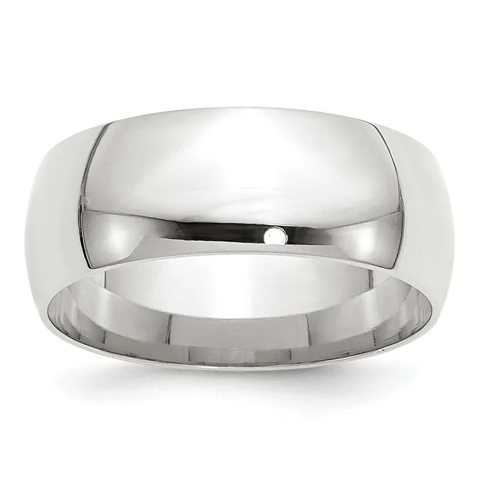 Goldia Rings Solid 10K White Gold 8mm Light Weight Comfort Fit MensWomens Wedding Band Ring Size 4