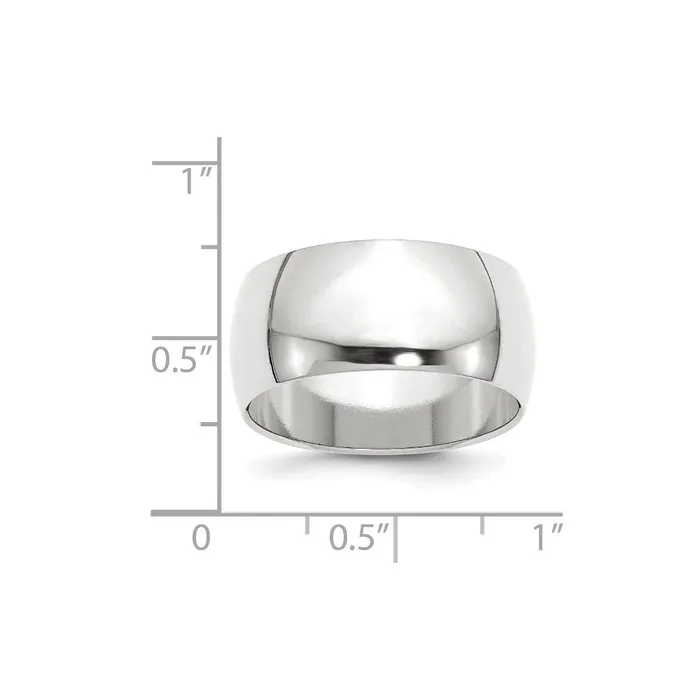 Goldia Rings Solid 18K White Gold 10mm Half Round MensWomens Wedding Band Ring Size 115 Goldia Rings Solid 18K White Gold 10mm Half Round MensWomens Wedding Band Ring Size 115