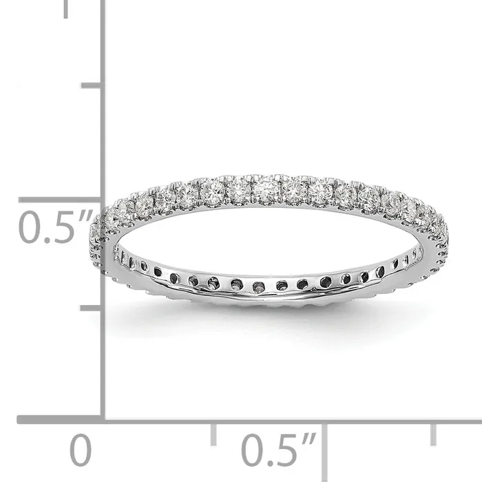 Rings 14k White Gold 12 Ct Lab Grown Diamond VSSI G Shared Prong Eternity Band Ring Goldia