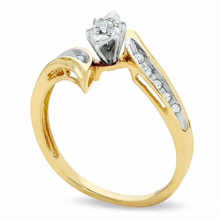Rings Goldia 010 CT TW Natural Diamond Illusion Marquise Engagement Ring in Solid 10K Yellow Gold Rings Goldia 010 CT TW Natural Diamond Illusion Marquise Engagement Ring in Solid 10K Yellow Gold