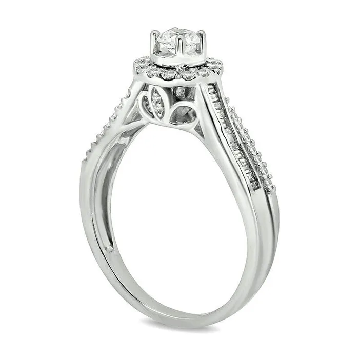 Rings Goldia 050 CT TW Natural Diamond Frame Bypass Engagement Ring in Solid 10K White Gold Rings Goldia 050 CT TW Natural Diamond Frame Bypass Engagement Ring in Solid 10K White Gold