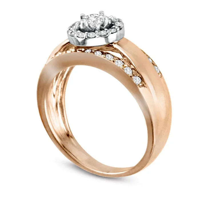 Rings Goldia 063 CT TW Natural Diamond Frame Engagement Ring in Solid 14K TwoTone Gold Rings Goldia 063 CT TW Natural Diamond Frame Engagement Ring in Solid 14K TwoTone Gold