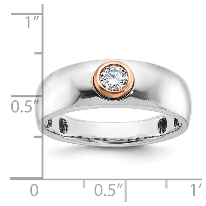 Rings Goldia 14k WhiteRose Gold Twotone Gold WhiteRose Gold Mens 14 carat Diamond Complete Ring