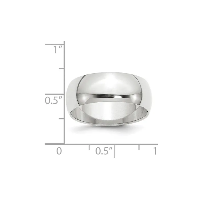 Rings Goldia Solid 18K White Gold 8mm Half Round MensWomens Wedding Band Ring Size 135 Rings Goldia Solid 18K White Gold 8mm Half Round MensWomens Wedding Band Ring Size 135