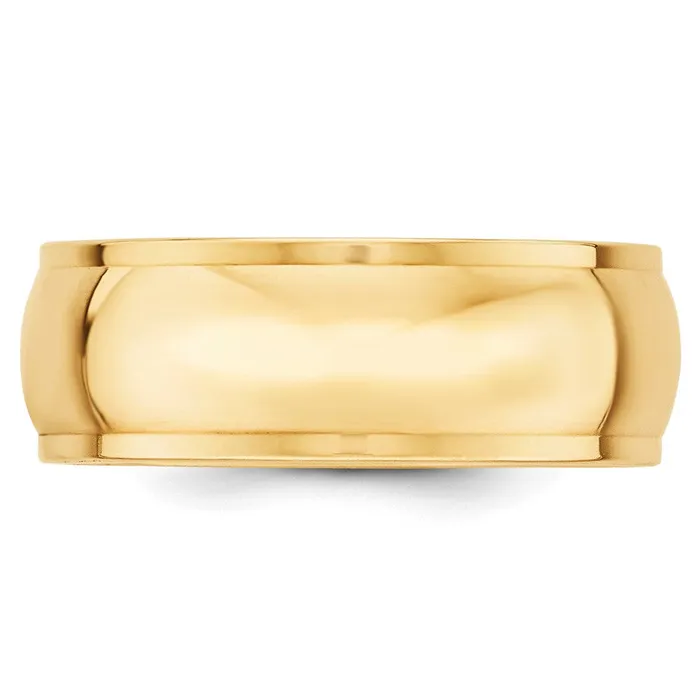Rings Solid 10K Yellow Gold 8mm Half Round with Edge MensWomens Wedding Band Ring Size 95 Goldia Rings Solid 10K Yellow Gold 8mm Half Round with Edge MensWomens Wedding Band Ring Size 95 Goldia