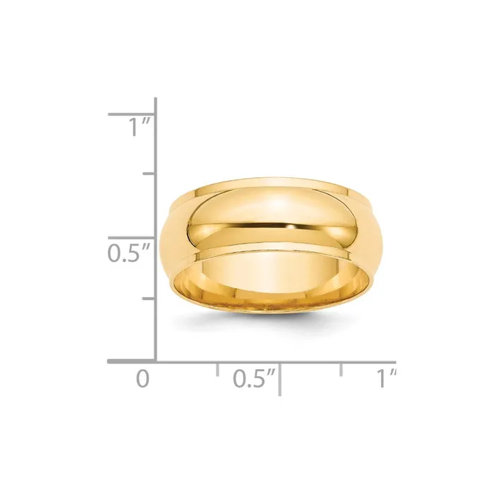 Rings Solid 10K Yellow Gold 8mm Half Round with Edge MensWomens Wedding Band Ring Size 95 Goldia Rings Solid 10K Yellow Gold 8mm Half Round with Edge MensWomens Wedding Band Ring Size 95 Goldia
