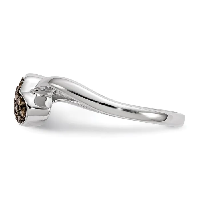 Rings Sterling Silver Champagne Diamond Small Heart Ring Goldia