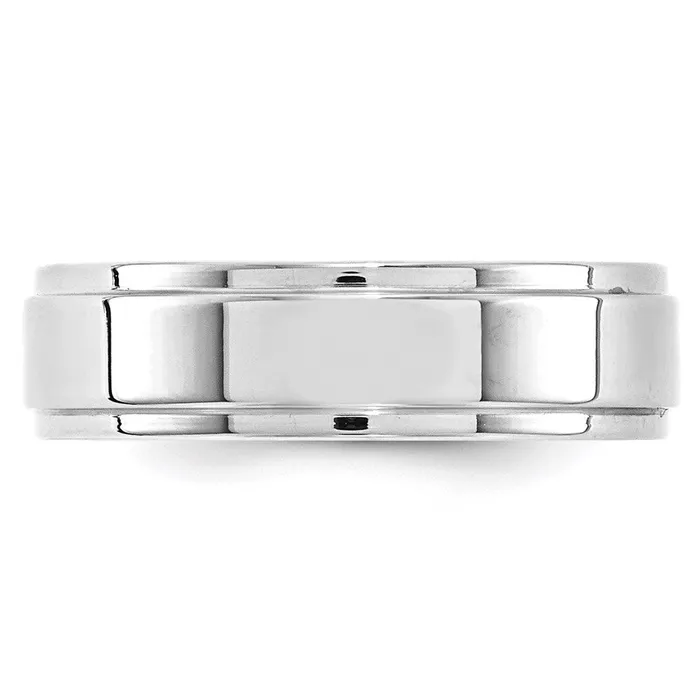 Solid 10K White Gold 6mm Flat with Step Edge MensWomens Wedding Band Ring Size 14 Goldia Rings Solid 10K White Gold 6mm Flat with Step Edge MensWomens Wedding Band Ring Size 14 Goldia Rings