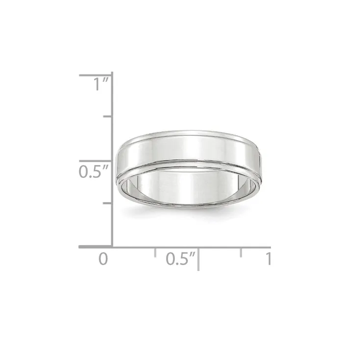 Solid 10K White Gold 6mm Flat with Step Edge MensWomens Wedding Band Ring Size 14 Goldia Rings Solid 10K White Gold 6mm Flat with Step Edge MensWomens Wedding Band Ring Size 14 Goldia Rings