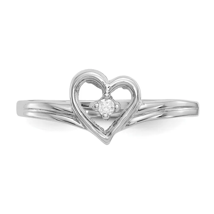 Solid 14k White Gold 6x4mm Pear Simulated Citrine VS CZ Ring Goldia Rings