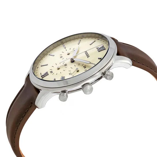 Watches JMS always Original Open Box Fossil Neutra Chronograph Cream Dial Brown Leather Mens Watch FS5380