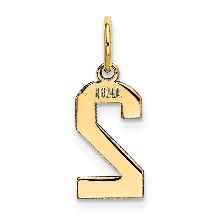 14k Small Polished Number 2 Charm TreasureFineJewelers Charm Necklaces