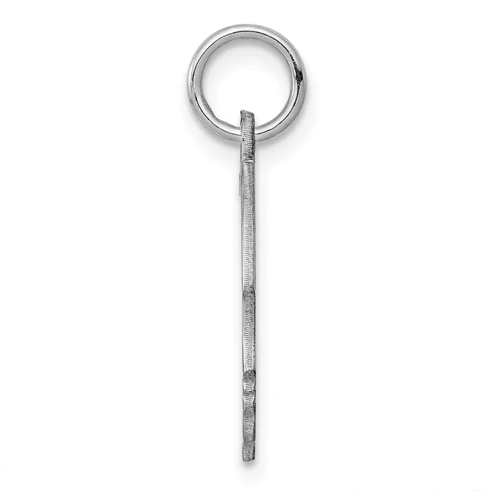 Charm Necklaces TreasureFineJewelers Sterl Silver Rhplt Engraveable Boy Polished FrontSatin Back Disc Charm
