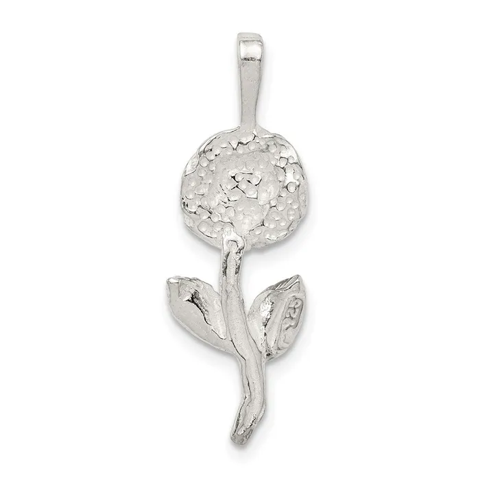 TreasureFineJewelers Necklaces Sterling Silver Rose Pendant