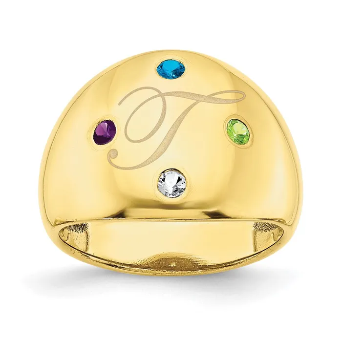 10KY 4 Birthstone Personalized Cigar RingWBC10XNR112Y WB Choice Jewelry Rings