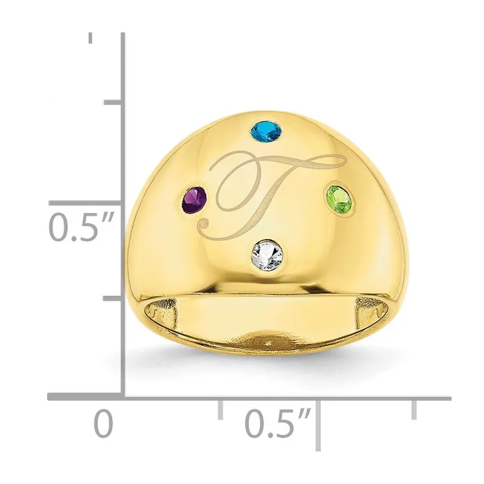 10KY 4 Birthstone Personalized Cigar RingWBC10XNR112Y WB Choice Jewelry Rings 10KY 4 Birthstone Personalized Cigar RingWBC10XNR112Y WB Choice Jewelry Rings