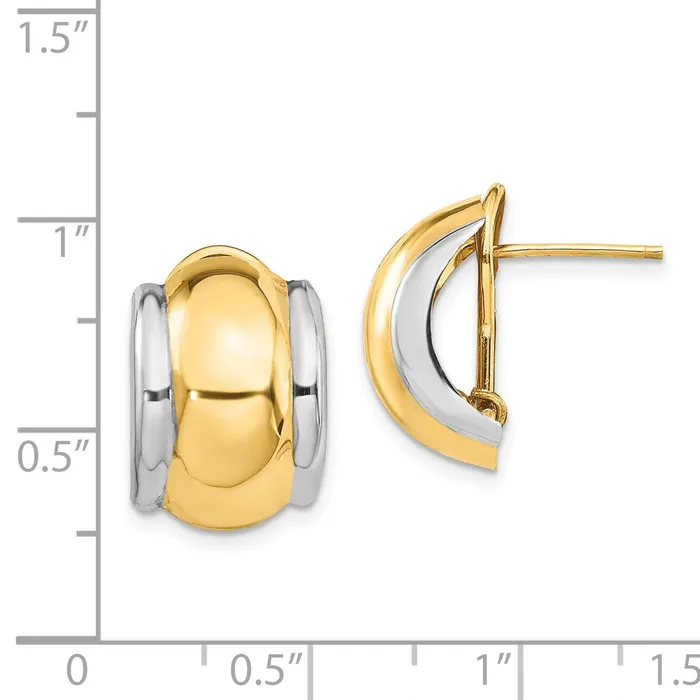 14k Rhodium Omega Post EarringsWBCH948 WB Choice Jewelry Earrings 14k Rhodium Omega Post EarringsWBCH948 WB Choice Jewelry Earrings