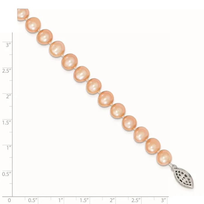 Necklaces WB Choice Jewelry Sterling Silver Rhodplated 78mm Pink FWC Pearl NecklaceWBCQH516718 Necklaces WB Choice Jewelry Sterling Silver Rhodplated 78mm Pink FWC Pearl NecklaceWBCQH516718