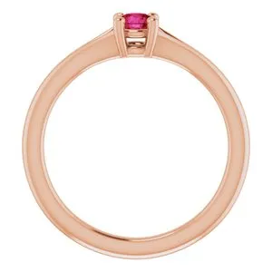 Rings WB Choice Jewelry 14K Rose Ruby Youth Solitaire Ring71984633PSTWBC