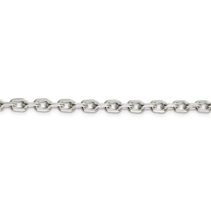Rings WB Choice Jewelry Sterling Silver 49mm Beveled Oval Cable ChainWBCQCA15018 Rings WB Choice Jewelry Sterling Silver 49mm Beveled Oval Cable ChainWBCQCA15018