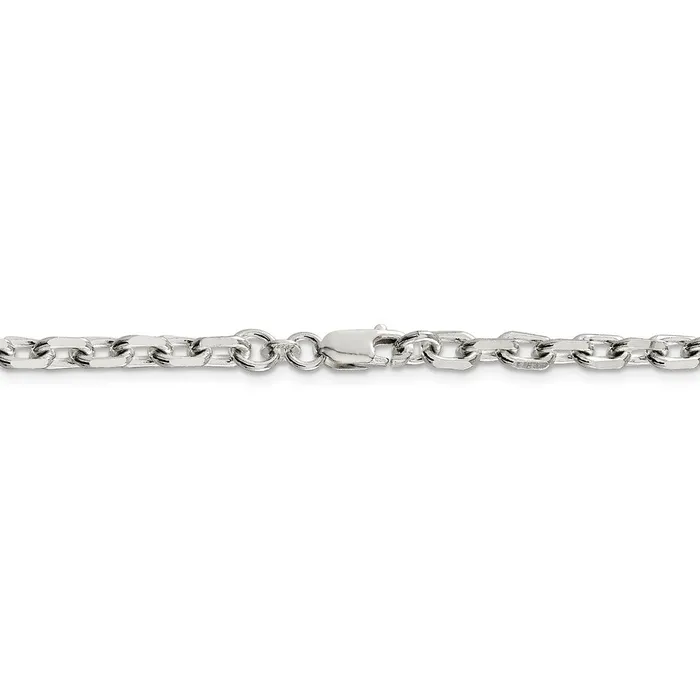 Rings WB Choice Jewelry Sterling Silver 49mm Beveled Oval Cable ChainWBCQCA15018 Rings WB Choice Jewelry Sterling Silver 49mm Beveled Oval Cable ChainWBCQCA15018