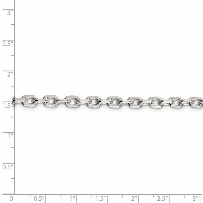Rings WB Choice Jewelry Sterling Silver 49mm Beveled Oval Cable ChainWBCQCA15018 Rings WB Choice Jewelry Sterling Silver 49mm Beveled Oval Cable ChainWBCQCA15018