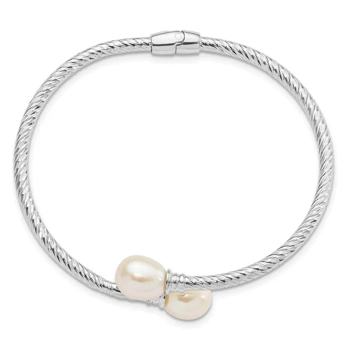 Rings WB Choice Jewelry Sterling Silver Rhpl 89mm White Rice FWC Pearl Hinged BangleWBCQH5645 Rings WB Choice Jewelry Sterling Silver Rhpl 89mm White Rice FWC Pearl Hinged BangleWBCQH5645