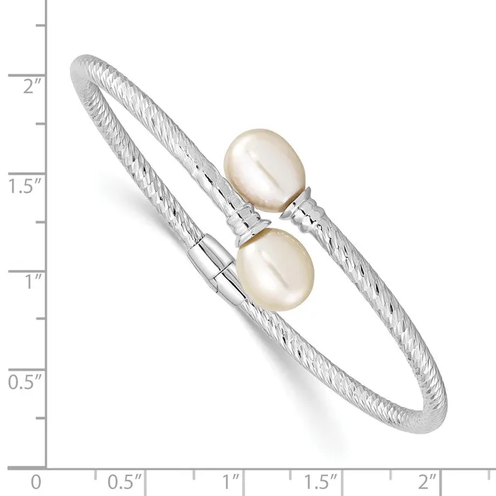 Rings WB Choice Jewelry Sterling Silver Rhpl 89mm White Rice FWC Pearl Hinged BangleWBCQH5645 Rings WB Choice Jewelry Sterling Silver Rhpl 89mm White Rice FWC Pearl Hinged BangleWBCQH5645