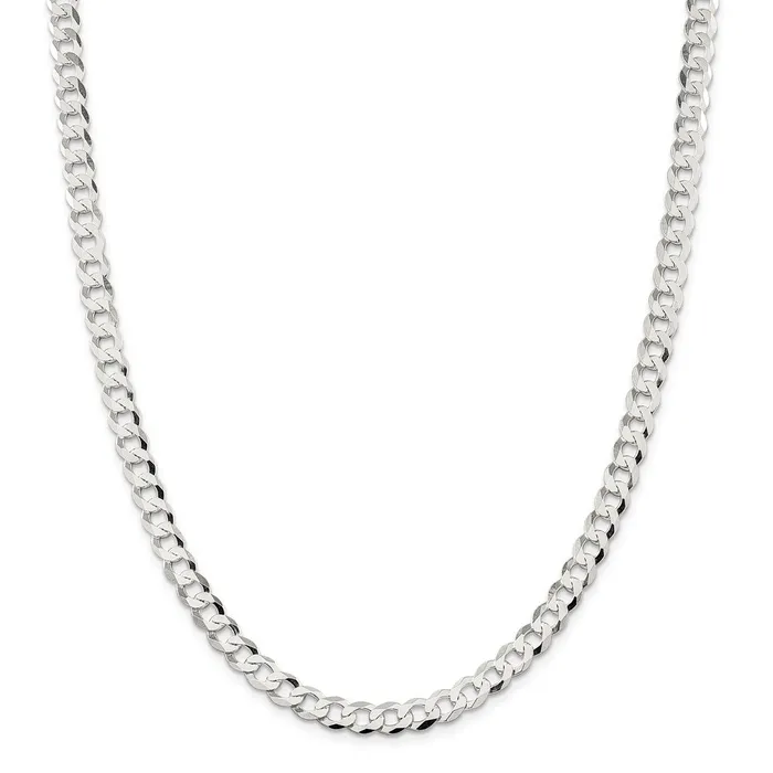 Sterling Silver 68mm Flat Curb ChainWBCQLB18016 WB Choice Jewelry Rings