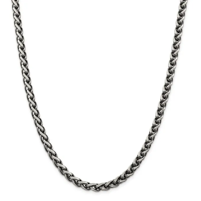 Sterling Silver Antiqued 6mm Round Spiga ChainWBCQFC14324 WB Choice Jewelry Rings