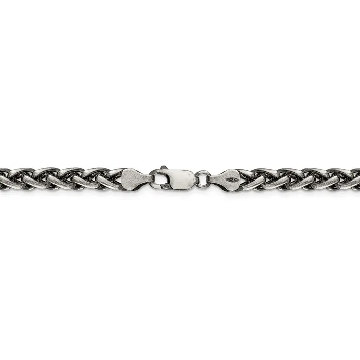 Sterling Silver Antiqued 6mm Round Spiga ChainWBCQFC14324 WB Choice Jewelry Rings Sterling Silver Antiqued 6mm Round Spiga ChainWBCQFC14324 WB Choice Jewelry Rings
