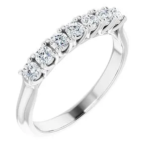 WB Choice Jewelry Rings 14K White 225 mm Round SevenStone Anniversary Band Mounting 12282960000PSTWBC