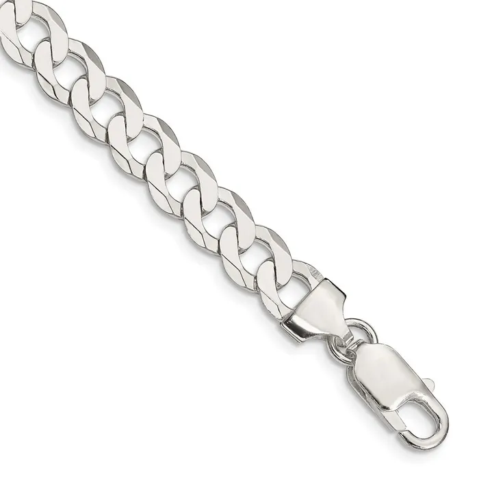 WB Choice Jewelry Rings Sterling Silver 8mm Flat Curb ChainWBCQLB2008