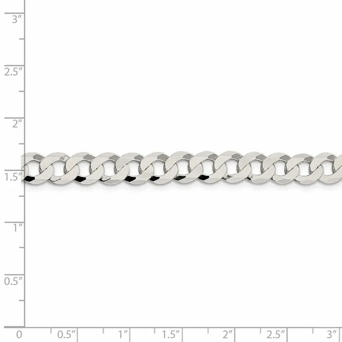 WB Choice Jewelry Rings Sterling Silver 8mm Flat Curb ChainWBCQLB2008 WB Choice Jewelry Rings Sterling Silver 8mm Flat Curb ChainWBCQLB2008