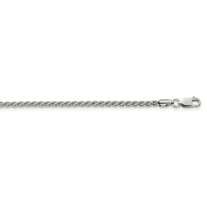 WB Choice Jewelry Rings Sterling Silver Rhodiumplated 25mm Round Spiga ChainWBCQSP060R20