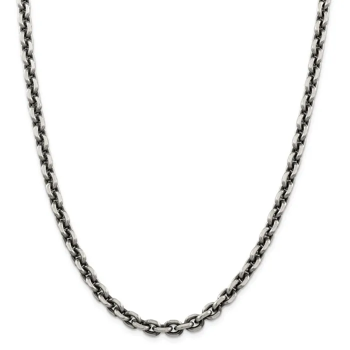 WB Choice Jewelry Sterling Silver Antiqued 70mm DC Elongated Open Link ChainWBCQFC14420 Rings