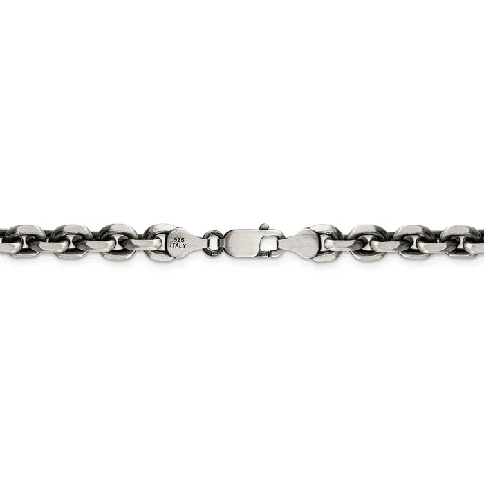 WB Choice Jewelry Sterling Silver Antiqued 70mm DC Elongated Open Link ChainWBCQFC14420 Rings WB Choice Jewelry Sterling Silver Antiqued 70mm DC Elongated Open Link ChainWBCQFC14420 Rings