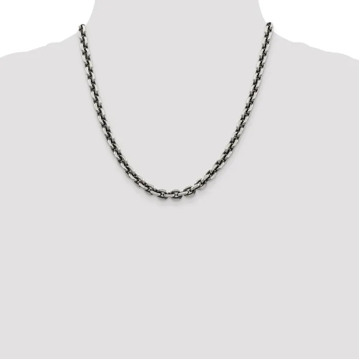 WB Choice Jewelry Sterling Silver Antiqued 70mm DC Elongated Open Link ChainWBCQFC14420 Rings WB Choice Jewelry Sterling Silver Antiqued 70mm DC Elongated Open Link ChainWBCQFC14420 Rings