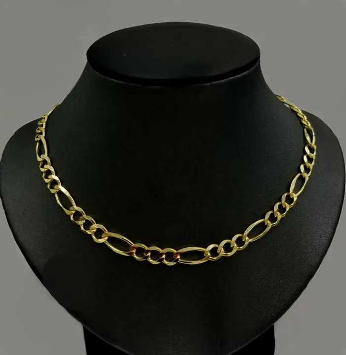 Globalwatches10 Necklaces 10K Yellow Gold Chain Necklace Figaro Link 24 inches 6mm Men Women SOLID Link