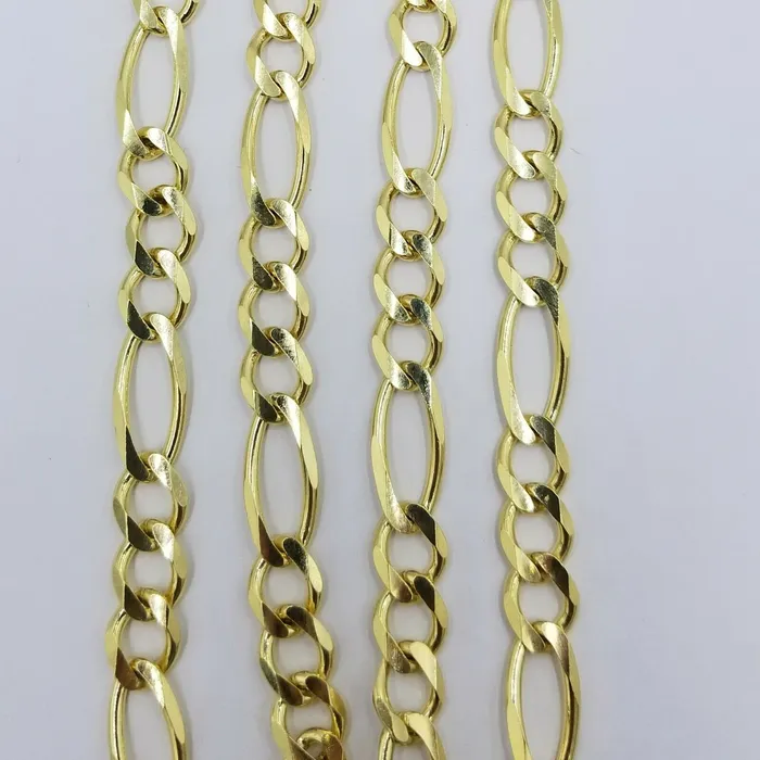 Globalwatches10 Necklaces 10K Yellow Gold Chain Necklace Figaro Link 24 inches 6mm Men Women SOLID Link
