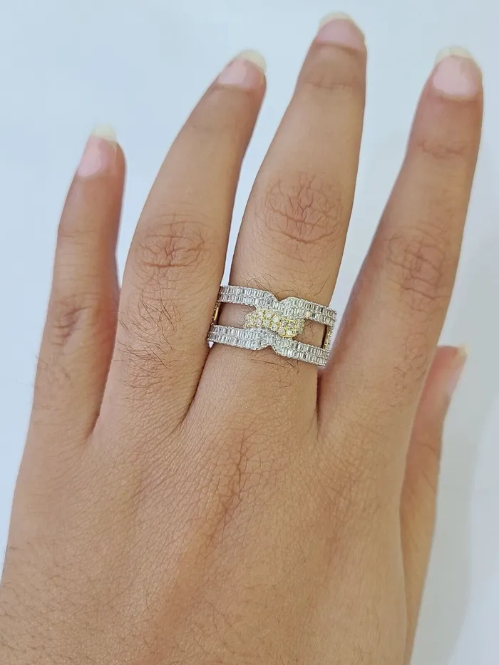 Gold and Diamond Real 10k Yellow Gold Diamond Ladies Ring Women Casual Engagement Wedding Rings