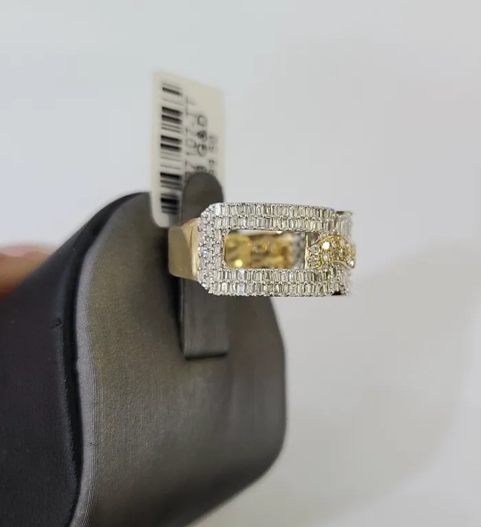 Gold and Diamond Real 10k Yellow Gold Diamond Ladies Ring Women Casual Engagement Wedding Rings