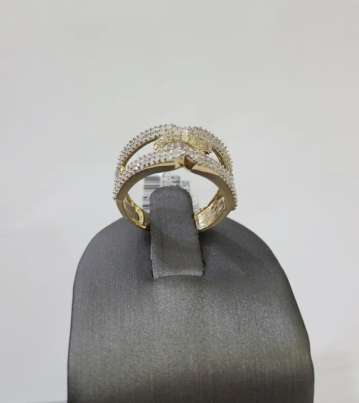 Gold and Diamond Real 10k Yellow Gold Diamond Ladies Ring Women Casual Engagement Wedding Rings
