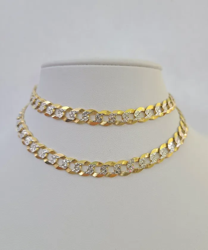 Necklaces 14k Gold Solid Cuban Curb Link Chain Necklace REAL 8mm 2030 Inches Diamond Cuts Globalwatches10
