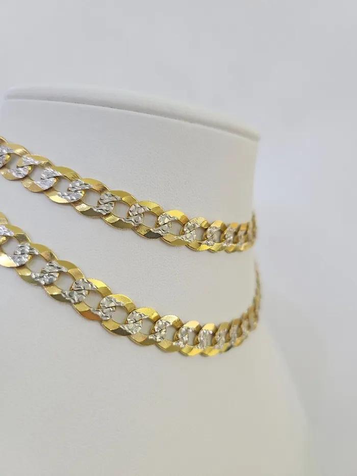 Necklaces 14k Gold Solid Cuban Curb Link Chain Necklace REAL 8mm 2030 Inches Diamond Cuts Globalwatches10