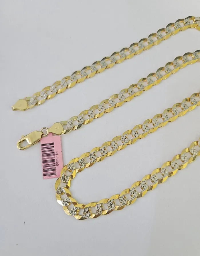 Necklaces 14k Gold Solid Cuban Curb Link Chain Necklace REAL 8mm 2030 Inches Diamond Cuts Globalwatches10
