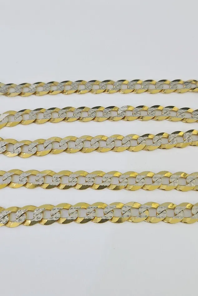 Necklaces 14k Gold Solid Cuban Curb Link Chain Necklace REAL 8mm 2030 Inches Diamond Cuts Globalwatches10